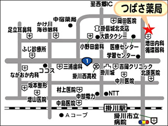 有限会社つばさ薬局　周辺地図